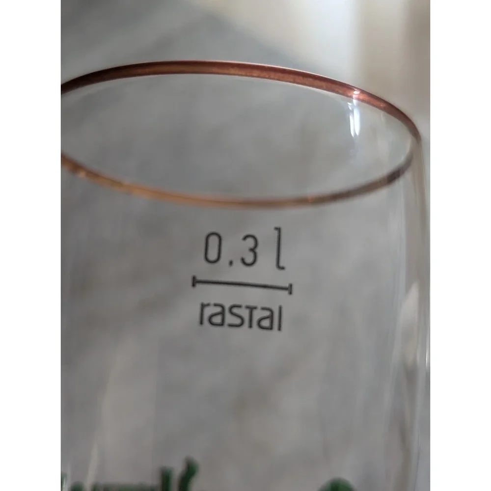 Set Of 2 New Pilsner Urquell Logo Beer Glasses, Germany Rastal, Gold Rimmed